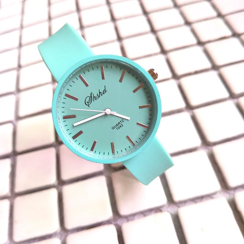 

Women Candy Color Quartz Wrist Watch Lady Silicone Band Simple Style Watch JAN88