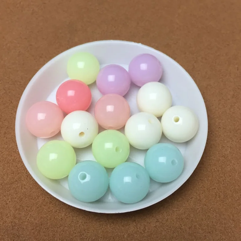 Mixed Candy Gumball Acrylic Round Spacer Loose Beads 6/8/10/12/14/16/20mm Making Jewelry Accessories Earrings Necklace Bracelet