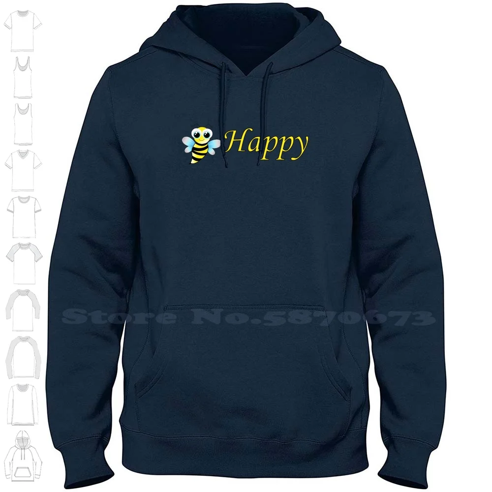 Bee Happy Essential Sticker Long Sleeve Hoodie Sweatshirt Bee Be Happy Save The Bees Honeybee Be Kind Bee