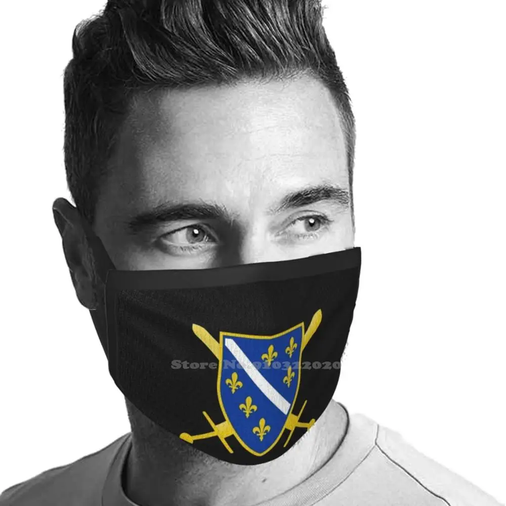 Escudo de Armas de Bosna para Bosanac, mascarillas transpirables de algodón suave para la boca, Bosna de los Estados Unidos, Croacia, Serbia y Hungría