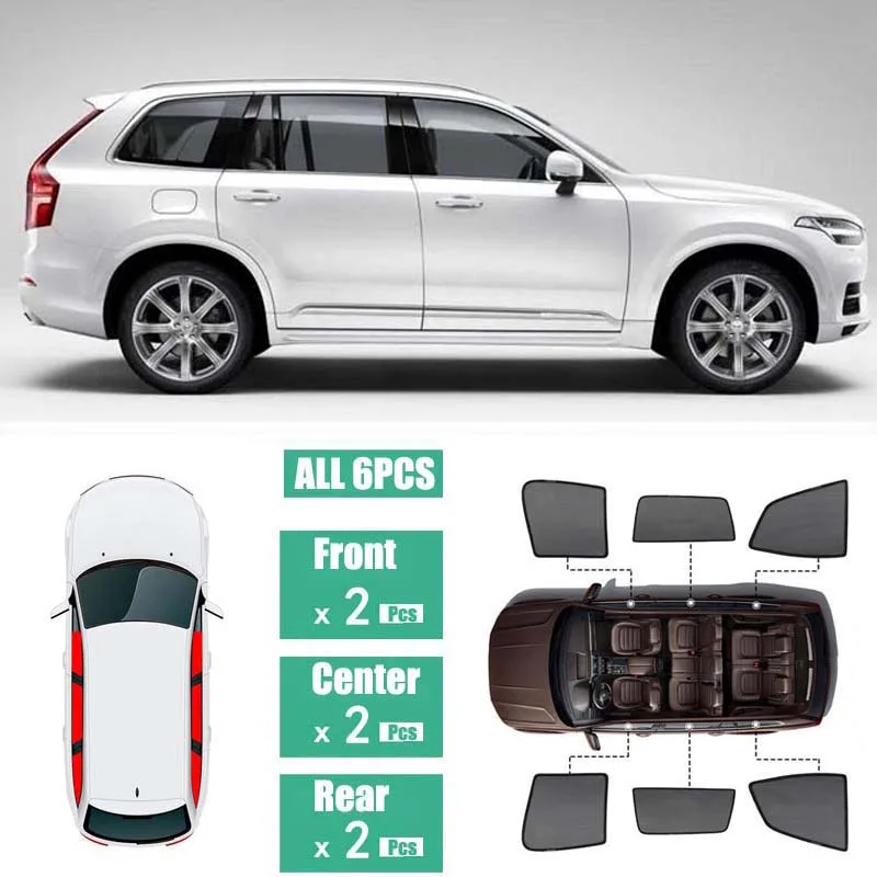 

Side Windows Magnetic Sun Shade UV Protection Ray Blocking Mesh Visor Fit For Volvo XC90 2015-2018