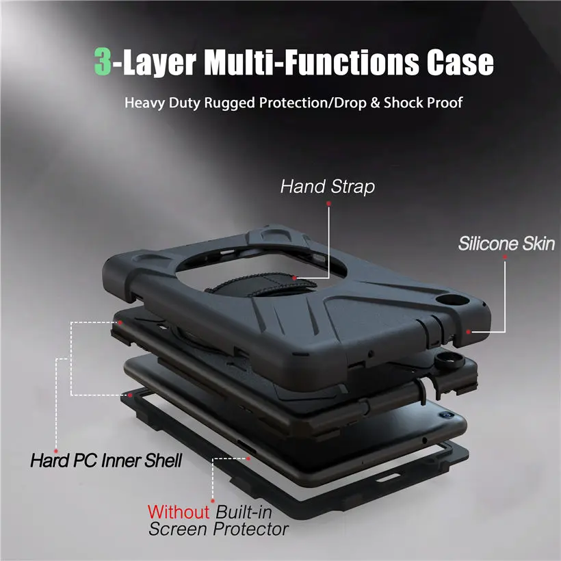 Case For samsung galaxy tab A 8.0 2019 with S Pen 8.0 SM-P200 P200 P205 Cover Funda Shockproof Heavy Duty With Wrist Straps