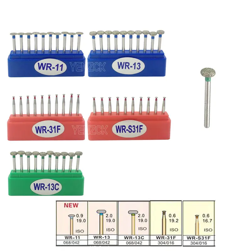 

Стоматологические алмазные боры 10 шт./коркор., сверло для высокоскоростных Бора FG диаметром 1,6 мм, Стоматологические Инструменты серии WR
