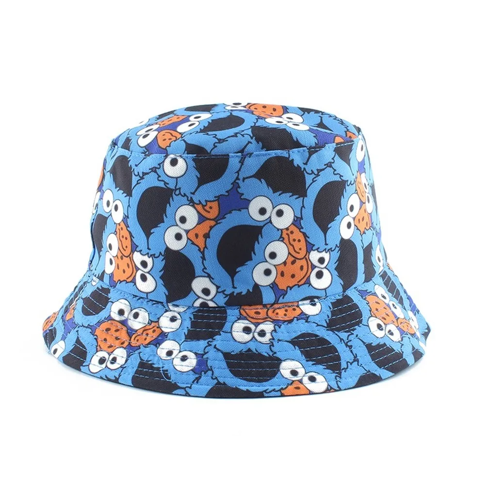 

Vintage Printed Fishing Hat Summer Fisherman Hat Reversible Cartoon Bucket Hats For Women Men Street Hip Hop Bucket Cap