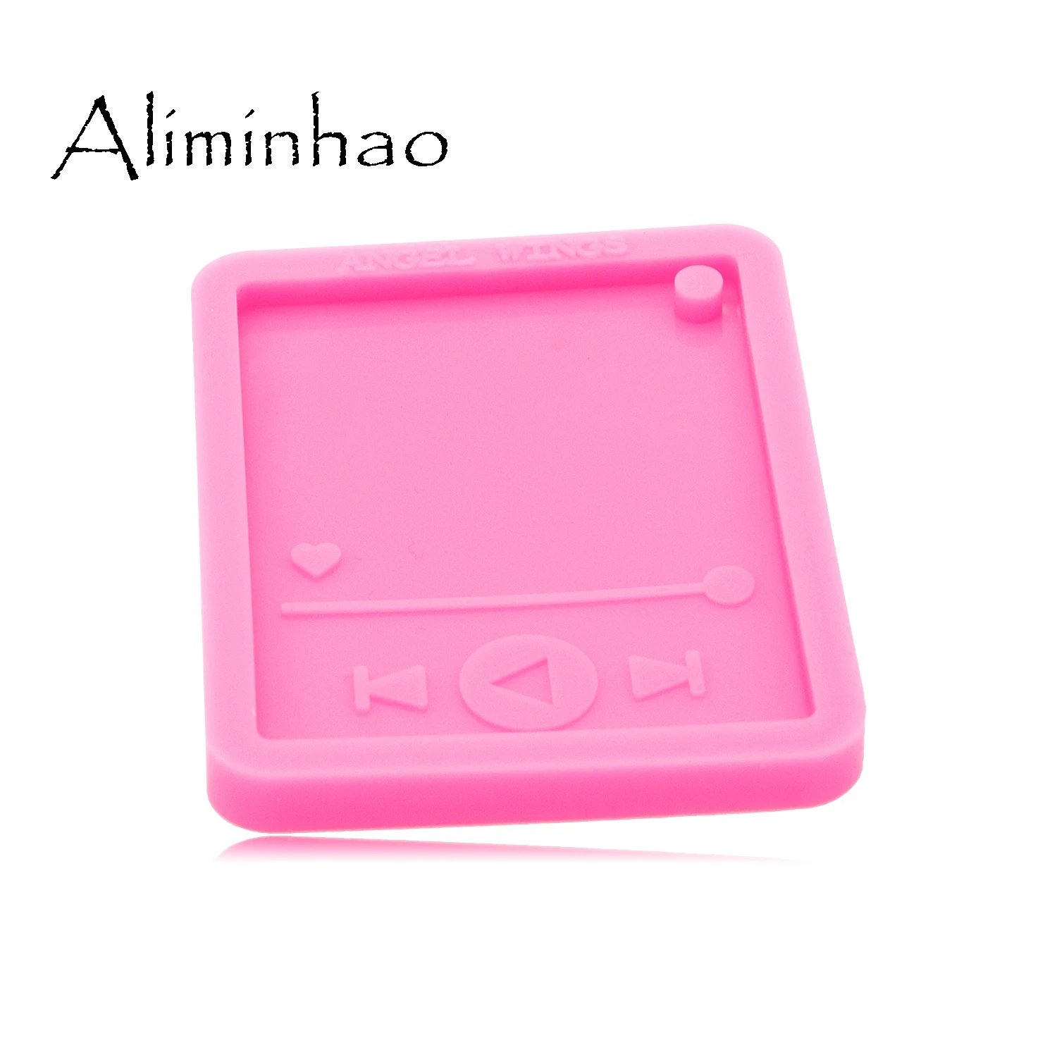 DY0695 Glossy Resin 7.5cm Player Mold Epoxy Craft Keychain , 3.6cm Music Silicone Moulds For Phone Grip, DIY Jewelry Making