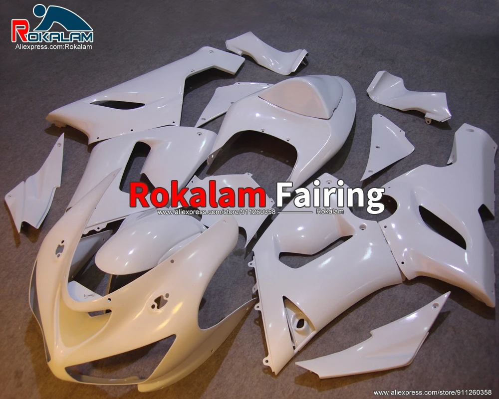 

Hulls For Kawasaki Ninja ZX6R ZX636 2005 2006 ZX-6R 05 06 White Motorcycle Fairing Kits (Injection Molding)