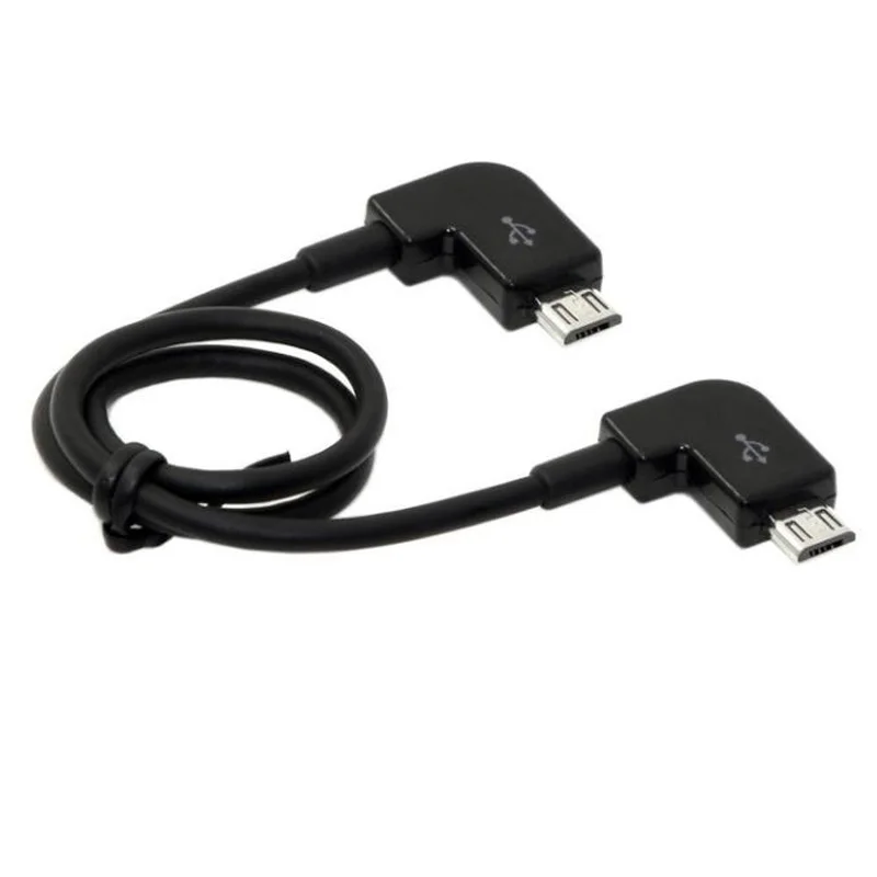 Dubbele 90 graden elleboog zwart 0,3M USB3.1 Type C Micro-USB mannelijk naar mannelijk Type C Micro-USB drone afstandsbediening adapterkabel