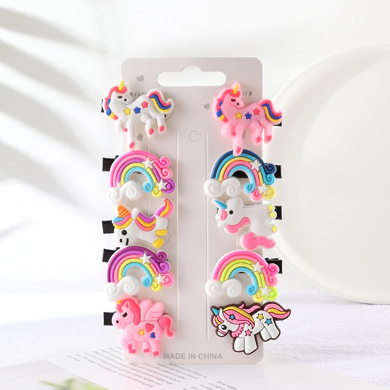 Cute Cartoon Hair Clip Set para meninas, bandas de cabelo, arco, flor, fruta Headwear, grampos de cabelo, cocar, acessórios, 10pcs