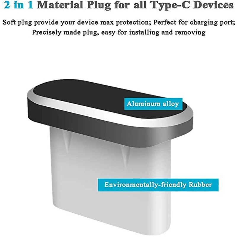 Uniwersalny USB C aluminiowa wtyczka pyłu zestaw do Samsung S10 Plus S9 S8 uwaga C Port ładowania i 3.5mm gniazdo słuchawkowe wtyczka przeciwpyłowa