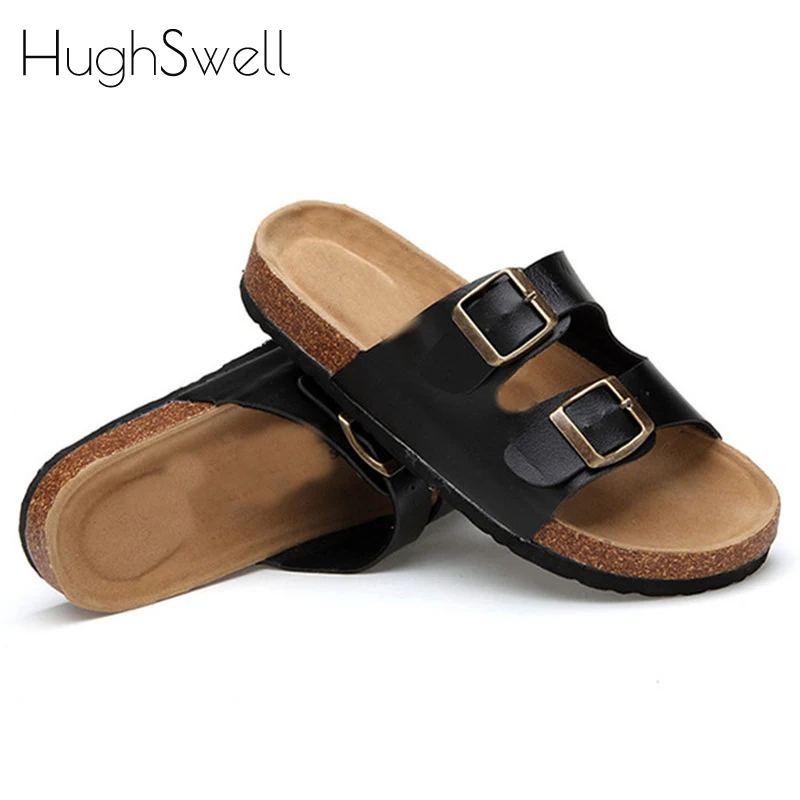 Men Women Comfortable Sparrow Birken Sandals Couple Style Cork Slippers in Black & White