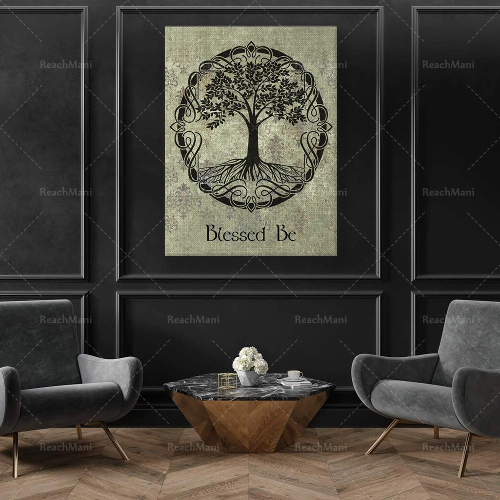 

Blessed Be Quote Wall Art | Tree of Life Art Printable | Wiccan Blessing | Pagan Wall Decoration | Spiritual Gift