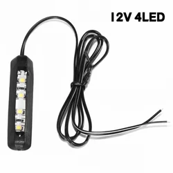 Car Motorcycle Led Tiny Rear Number Plate Light Lamp 12V 4Led Number Plate Tail Light Car License Plate Decoration Light Parts