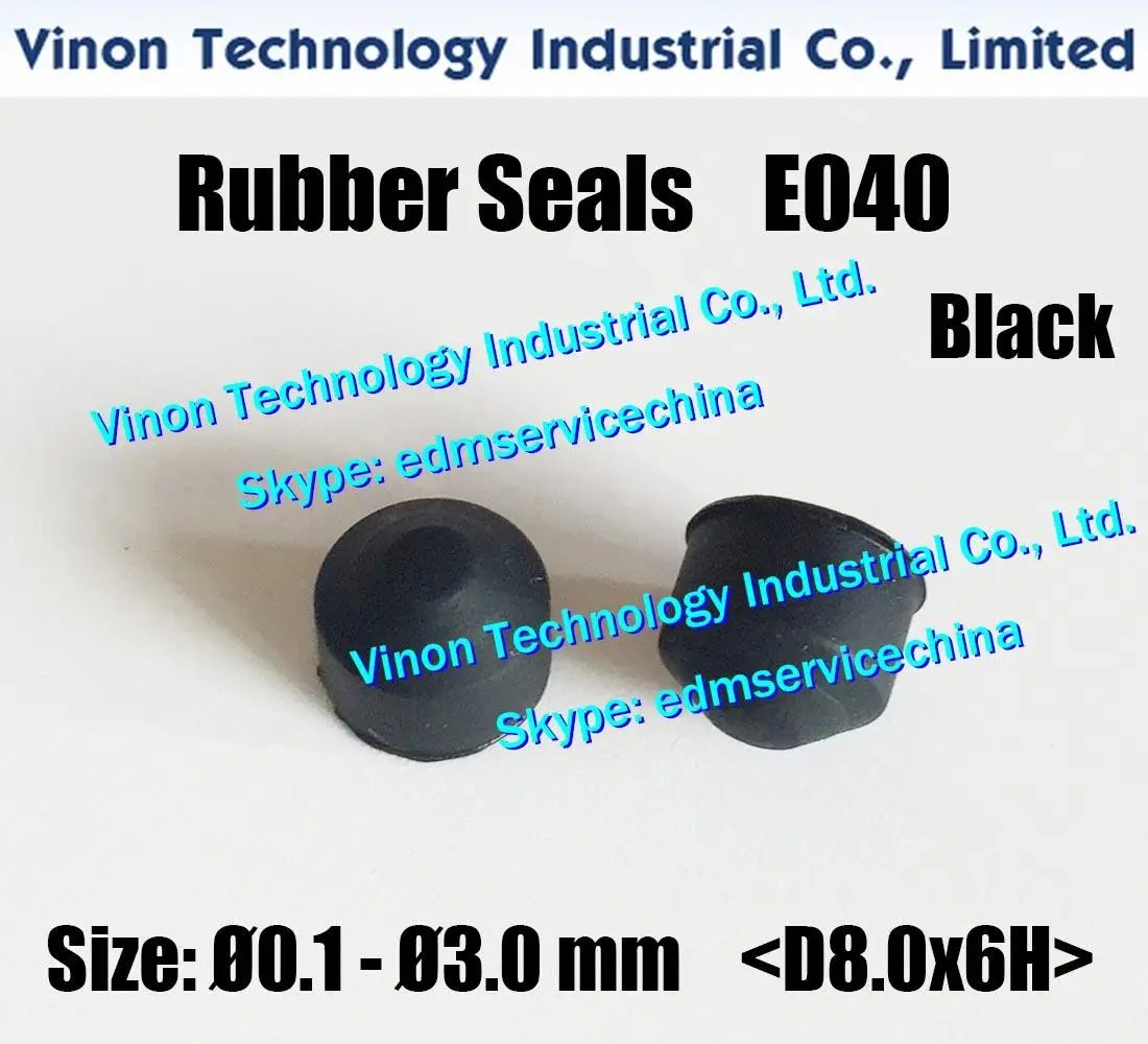 E040 Rubber Seals Black D8.0x6Hmm Ø0.1-Ø3.0mm for Small Hole Drill EDM Machine EDMAS,JAPAX,ASTEC,CASTEK,CHARMILLES