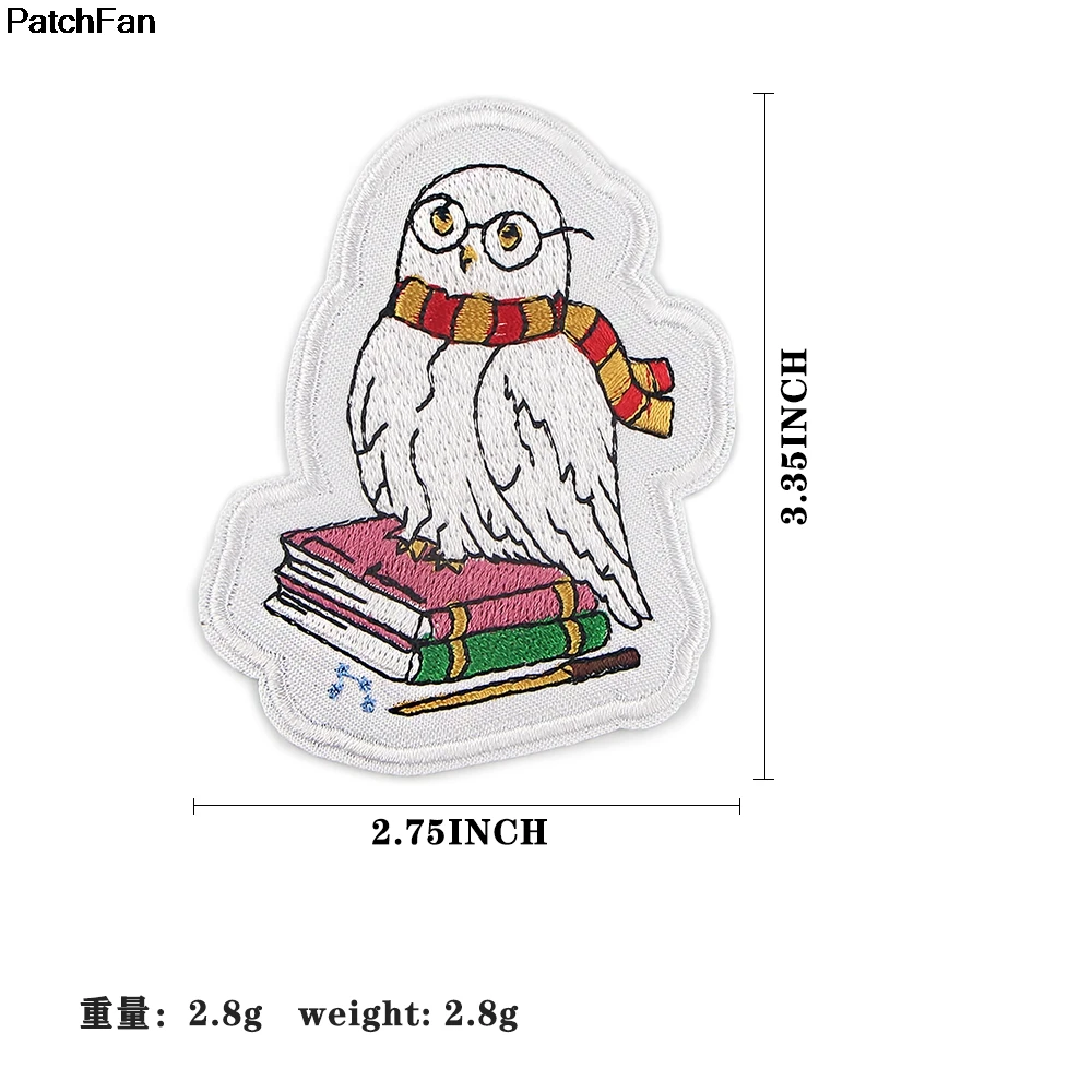 A3650 Patchfan Classcial Magic Movie Bird DIY Embroidered Patches for Clothes Iron on Patch Cartoon Applique Badge Patches