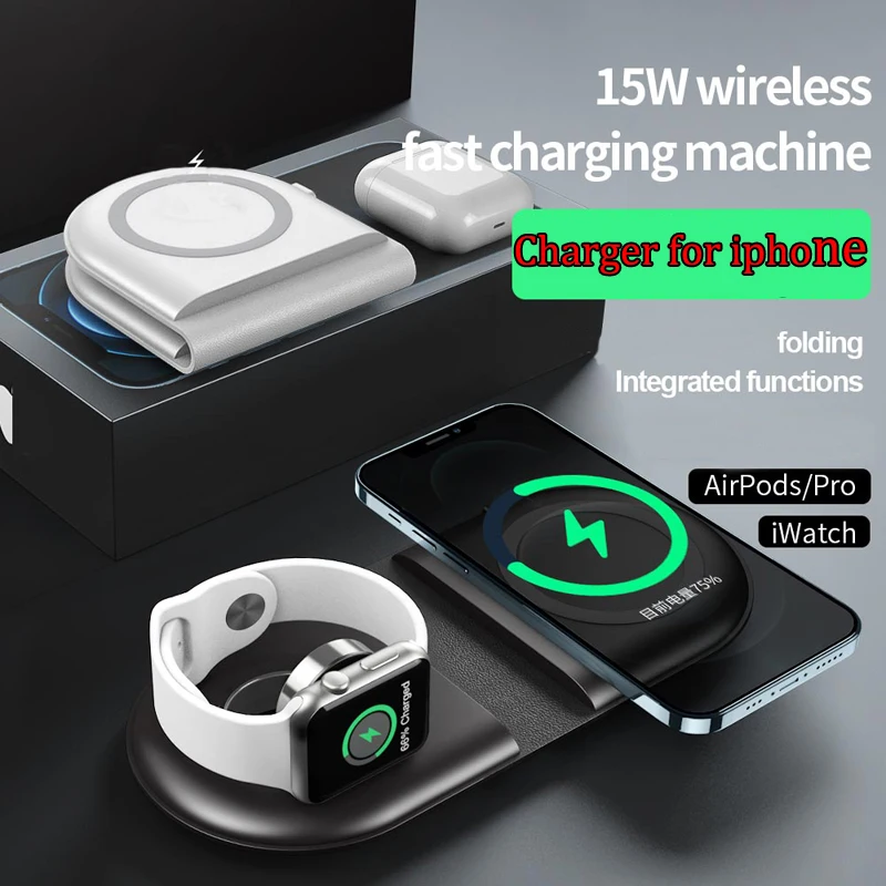 

15W Wireless charger for iphone 13 12 11 Fast Charge Stand For Samsung Charging Stand for Apple Watch Charger