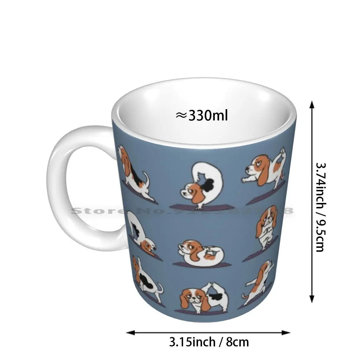 Basset Hound Yoga Ceramic Mugs Coffee Cups Milk Tea Mug Basset Hound Yoga Creative Trending Vintage Gift Bottle Cup