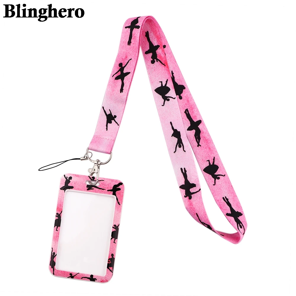 CB515 Ballet Pink Lanyard Keychain Multi-function Neck Straps for Keys Cell Phone Badge Holder Gift for Ballet Dancer