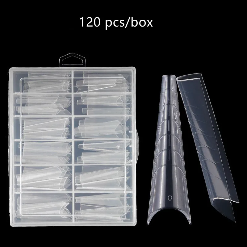 

120PC-1Box Nail Quick Building Gel Mold Dual Forms Tips For Acrylic Nails Manicure Full Cover Extension Molds Build Form @A&B&C6