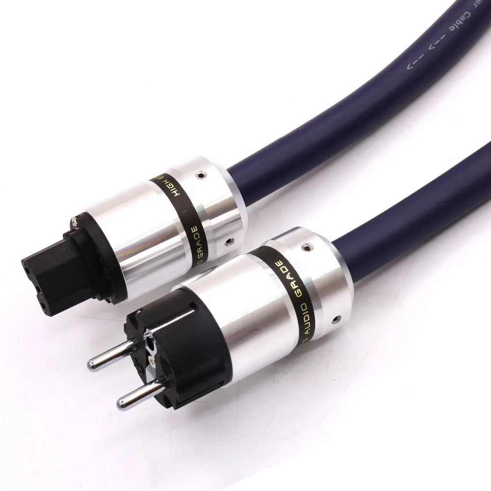 HiFi-Audio-Stromkabel mit US/EU/AU-Steckern, 10 AWG audiophiles Netzkabel, vergoldete 125 V 15 A C15/C13 Stromleitung – Detail 5