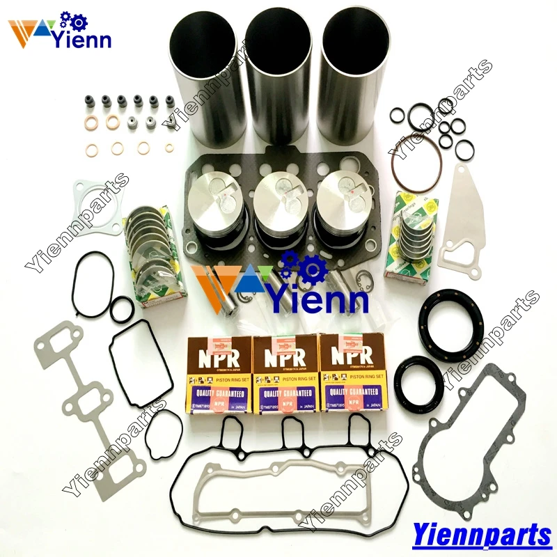 For Yanmar 3YM20 Overhaul Rebuild Kit Piston Piston Ring Cyliner Liner Head Gasket Bearing Set 3YM20 Marine Engine Parts