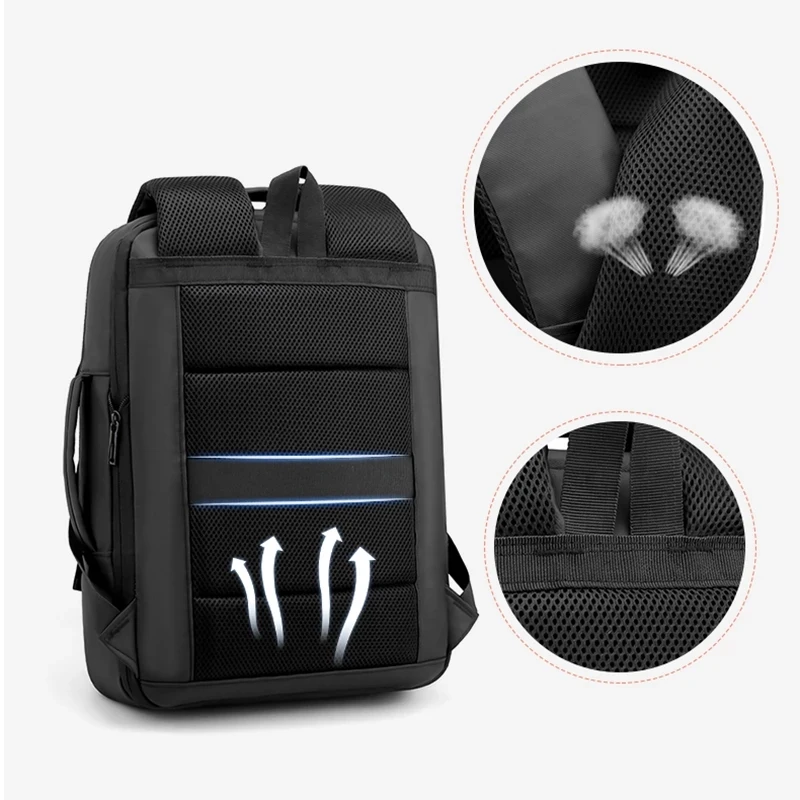 USB Charging Backpack For Men Nylon Business Laptop Bags Multifunctional Waterproof School Bag Travel Daypacks Mochila Bagpack