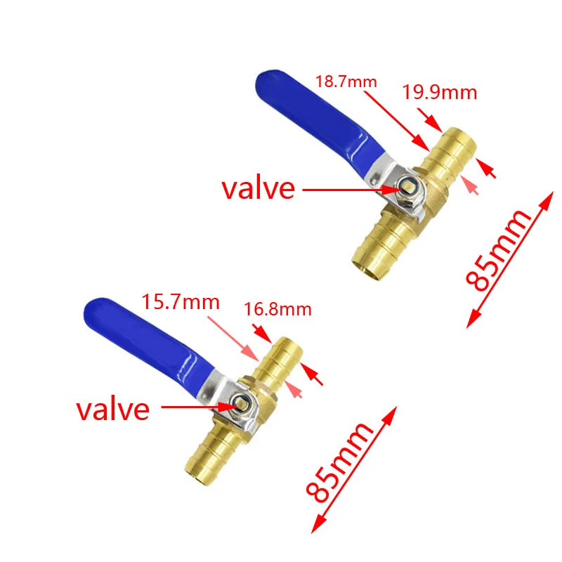 16mm 19mm Ir Water Hose Valve Straight Body Garden Tap Garden Irrigation Barb Water Flow Control Valve 1Piece