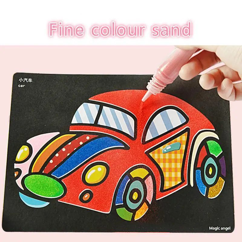 2024 Upgrade Sand Painting Suit 24 Color Sand Diy Cartoon Painting Toy Kids Arts And Crafts Toys Child Gift Montessori Education