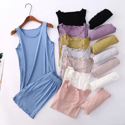 Modal Sleepwear Pajamas For Women New Vest Shorts Thin Nightwear Set Sleeveless Ladie's Pijamas 2024 Pyjama Femme Homewear