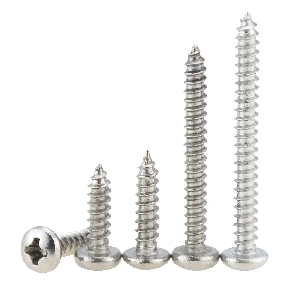 50PCS M2.2*4-22 4.5 5 5.5 6.5 8 10 13 16 20 Small 304 Stainless Steel Cross Phillips Pan Round Head Self Tapping Screw M2.2x4