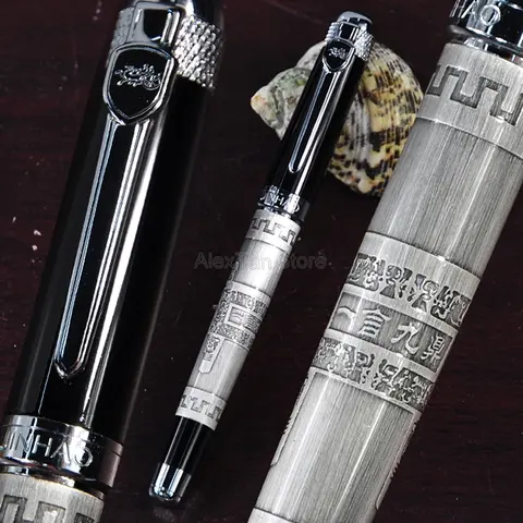 Jinhao Fountain Pen Vintage Nine Tripods Good Faith Cooperation School Office Stationery Luxury Writing Gift Pens