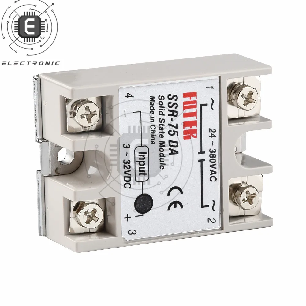 SSR-100DA SSR-75DA SSR-60DA SSR-50DA SSR-40DA SSR-25DA SSR-10DA تتابع الحالة الصلبة DC مرحلة تتابع التحكم وحدة تبديل