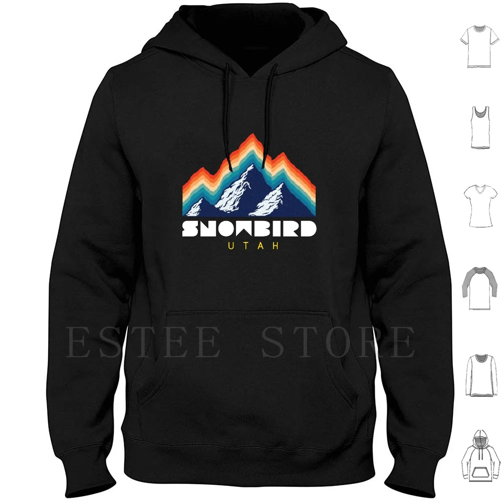 

Snowbird ,-Retro Ski Hoodies Long Sleeve Ski Snowboard Retro 80s 1980s Vintage Resort Winter Sports Holiday Alpine