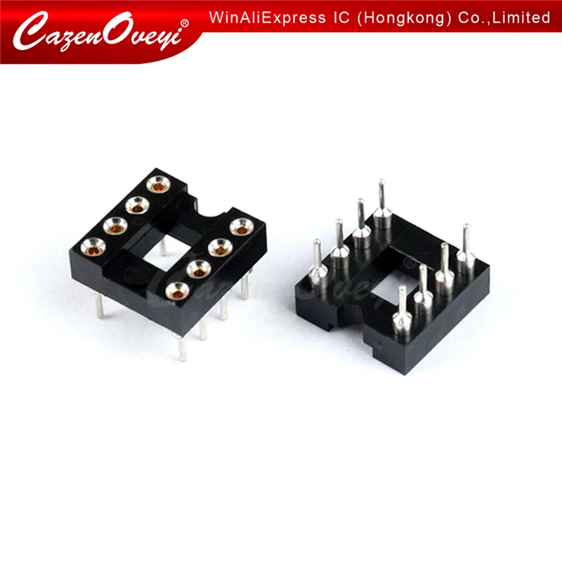 10pcs/lot DIP-8 Round Hole 8 Pins 2.54MM DIP DIP8 IC Sockets Adaptor Solder Type 8 PIN IC Connector In Stock