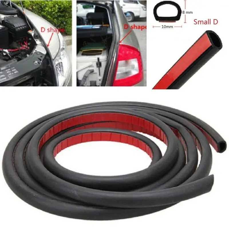 

200‘’Long Car Door Rubber Seal D Shape Trunk Hood Sealing strip Window Edge Seal