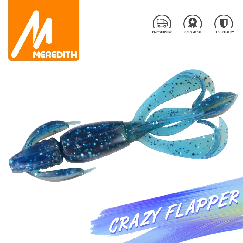 MEREDITH 70mm Crazy Flapper Fishing Lures Huge Tentacles Fishing Baits Carp Soft Lure Fishing Lifelike Shrimp Isca Artificiais