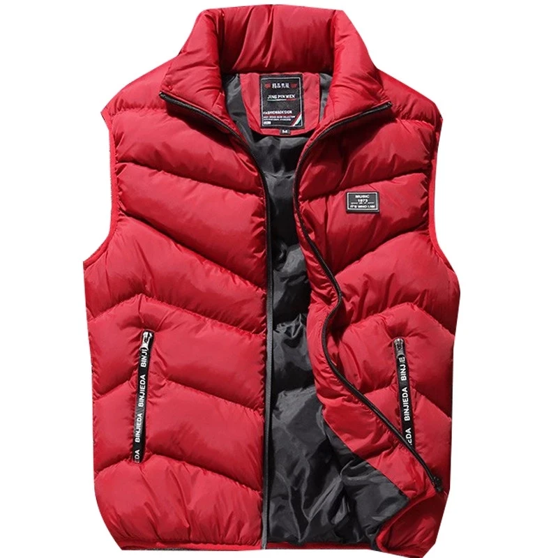 Winter Down Vest Men Fashion Short Casual Cotton Padded Coat Sleeveless Puffer Jacket Men Waistcoat Veste Homme Tops Big Size