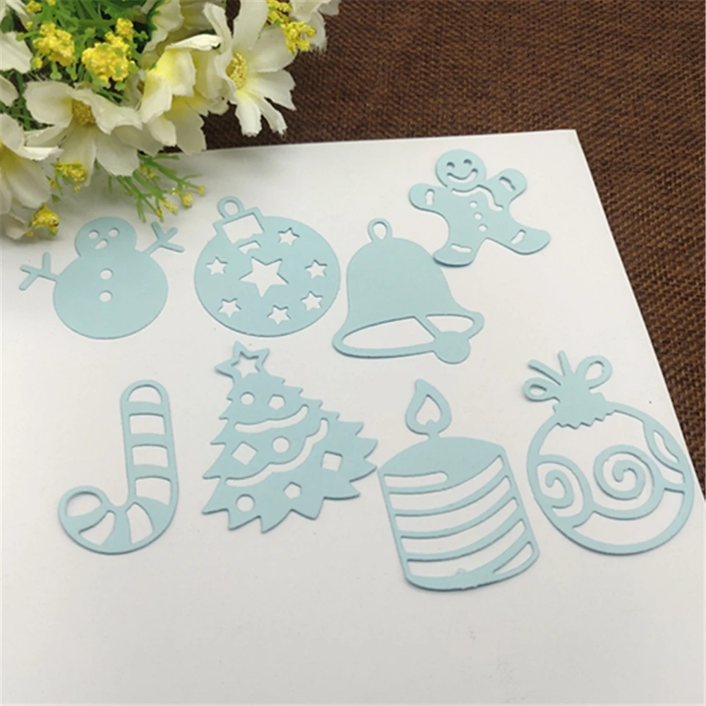 8Pcs Christmas frame card Cutting Dies Stencils For DIY Scrapbooking Decorative Embossing Handcraft Die Cutting Template