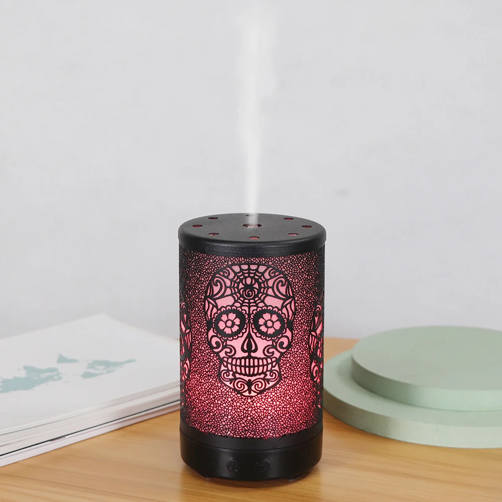 Creative Skeleton Essential Oil Diffuser Ultrasonic Air Aromatherapy Humidifier 7 Color LED Lamp For Home Office 100ML Diffusor