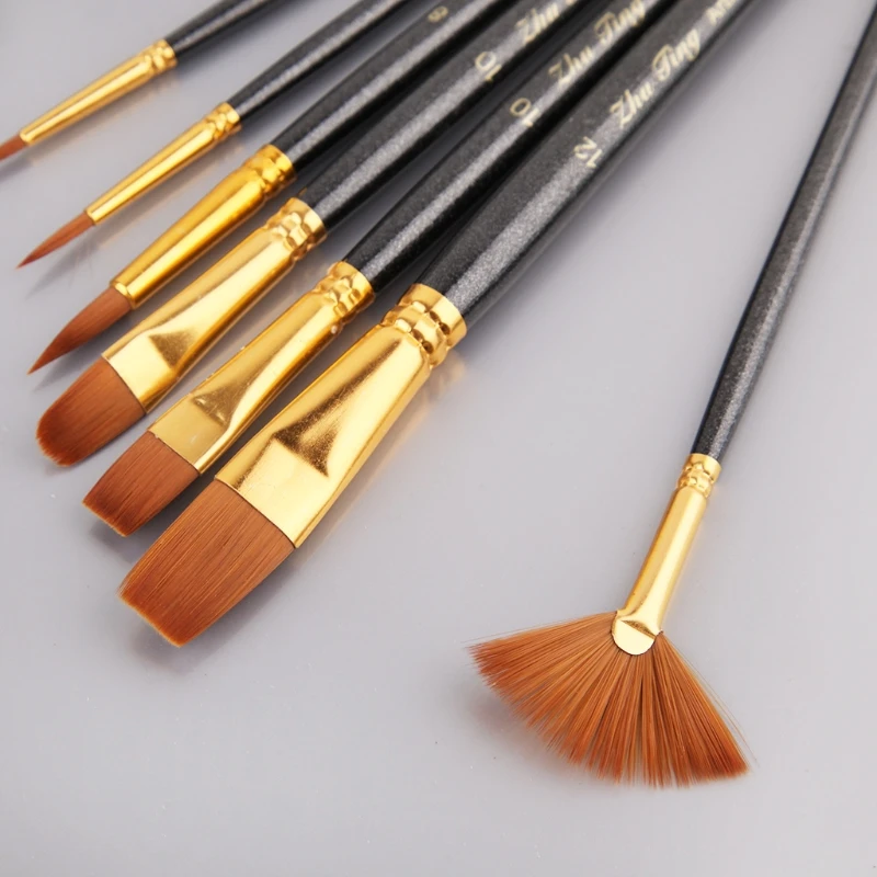 รูปร่างที่แตกต่างกันไนลอนแปรงทาสีศิลปินน้ำมันสีน้ำProfessional Supply