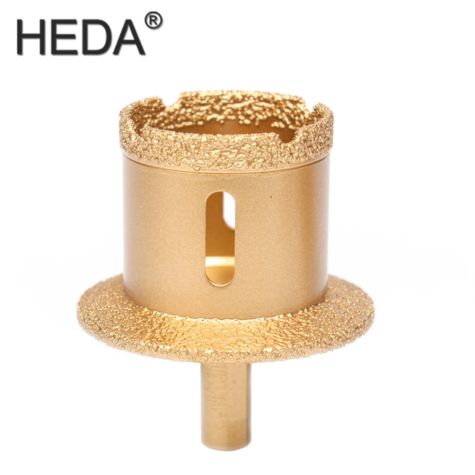 1PC HEDA Tools Brazed Diamond Hole Saw Stone Drill Bit Basin Opener For Drainage Hole Stone Marble Ceramics