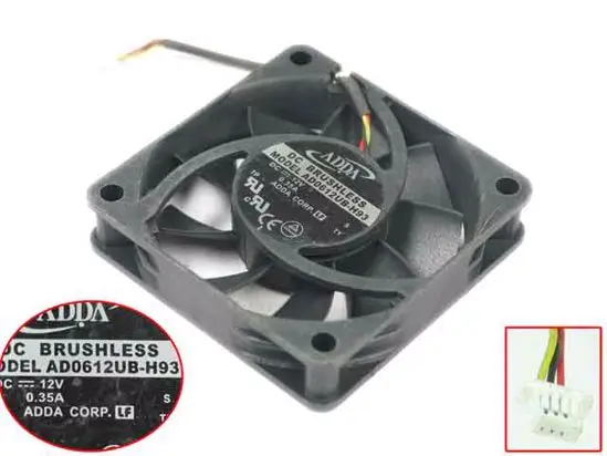 

ADDA AD0612UB-H93 S 9T DC 12V 0.35A 60X60X15mm Server Cooling Fan