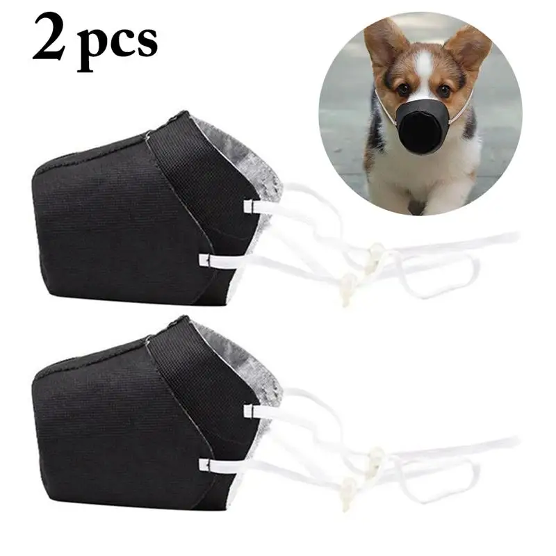 2pcs Dog Muzzle Breathable Adjustable Anti-Fog Dog Mouth Cover Dog Mouth Guard For Outdoor Clothing Accessories Pet Supplies