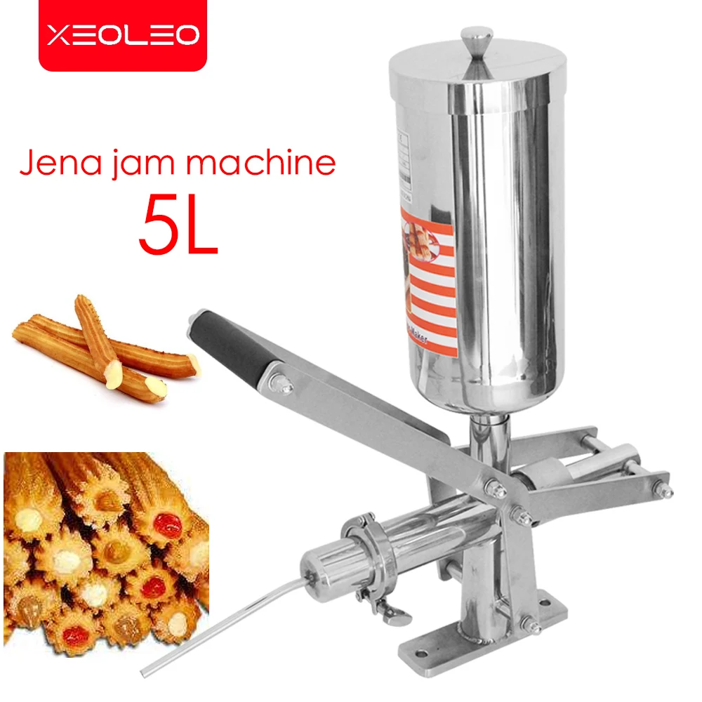 XEOLEO Commercial Churros Maker Stainless Steel 5L Automatic Churros Filler Jam Filling Device Churros Filling Machine