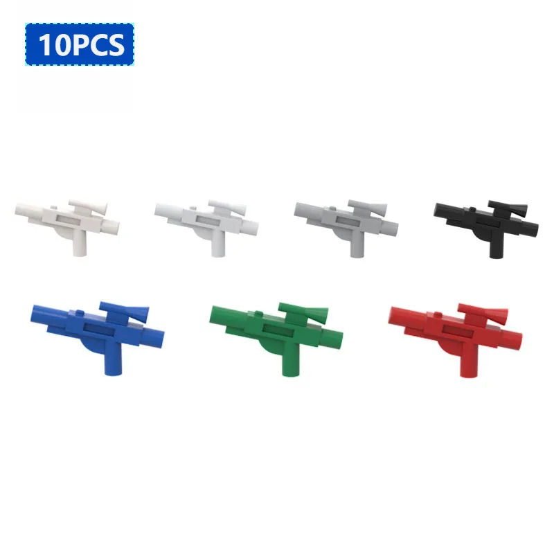 10 sztuk MOC 58247 Minifig Gun krótki Blaster broń ramiona MOC Blaster średnie klocki do budowy Spcial cegły części zabawki dla dzieci