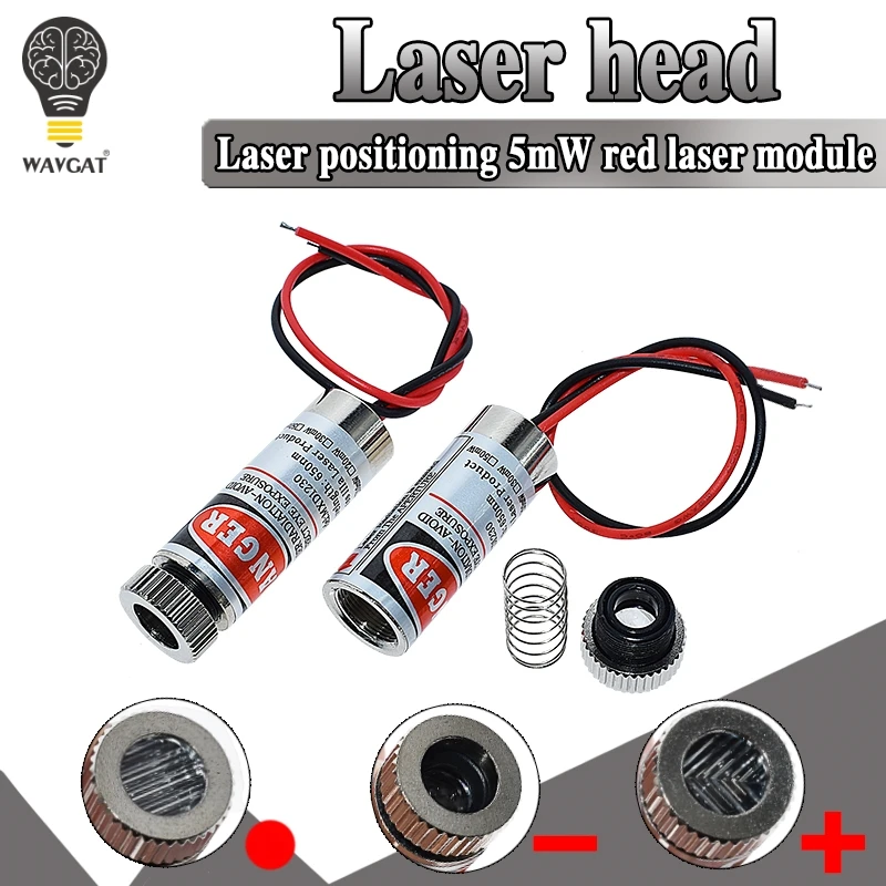 High Quality Red Line Laser Module 5mW 650nm Focus Adjustable Laser Head 5V Industrial Grade P0.05