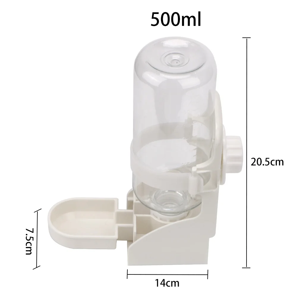 500ML Pet Parrots Birds Drinker Cat Dog Cage Hanging Water Dispenser For Pigeon Rabbit Cat Small Pets Water Feeder Bowl