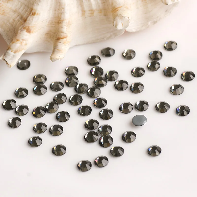 YANRUO 2058HF Black Diamond Crystal Grey Strass Stones Hotfix Dekorative Kleidung Wärmeübertragung Handarbeit Glas – Detail 6