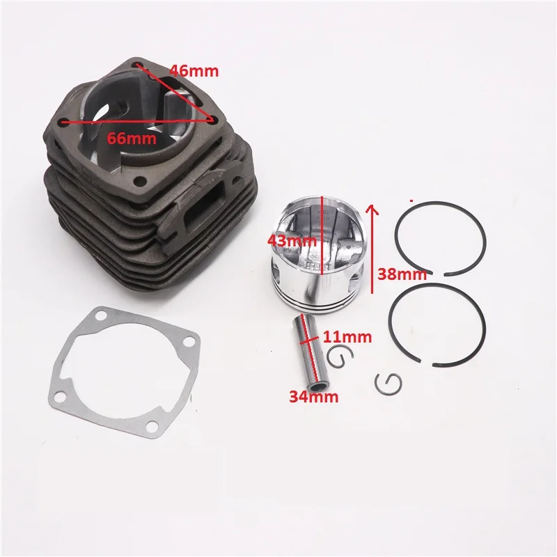 

G4500 CHAINSAW CYLINDER PISTON GROUP KIT 43MM W/ GASKET FOR ZENOAH G455 AVS 4500 45CC ZYLINDER ASSEMBLY CHAIN SAW PARTS