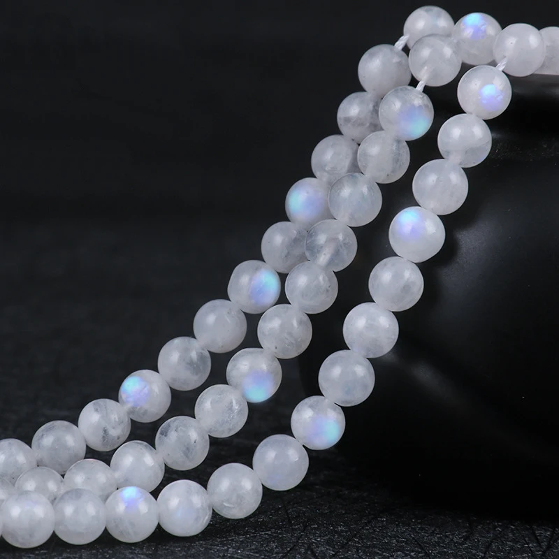 Natural Blue Flash Moonstone Beads,Loose Beads,Grade AAA Round Shape 4/5/6/7/8/10/12mm.1 of 15