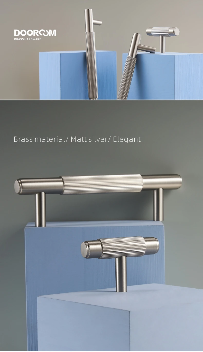 Dooroom Messing-Möbelgriffe, gebürstete Nickel-Silber-Griffe, Schrank-, Kommoden-, Schubladenknöpfe, Großhandel erhältlich – Detail 5